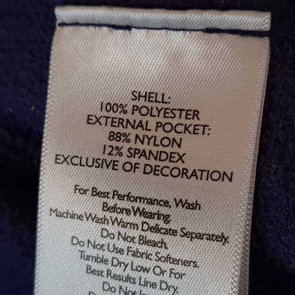 Eddie Bauer Women's Fleece Jacket Solid Blue Full Zip Front Pockets Mock Neck M - Picture 7 of 7